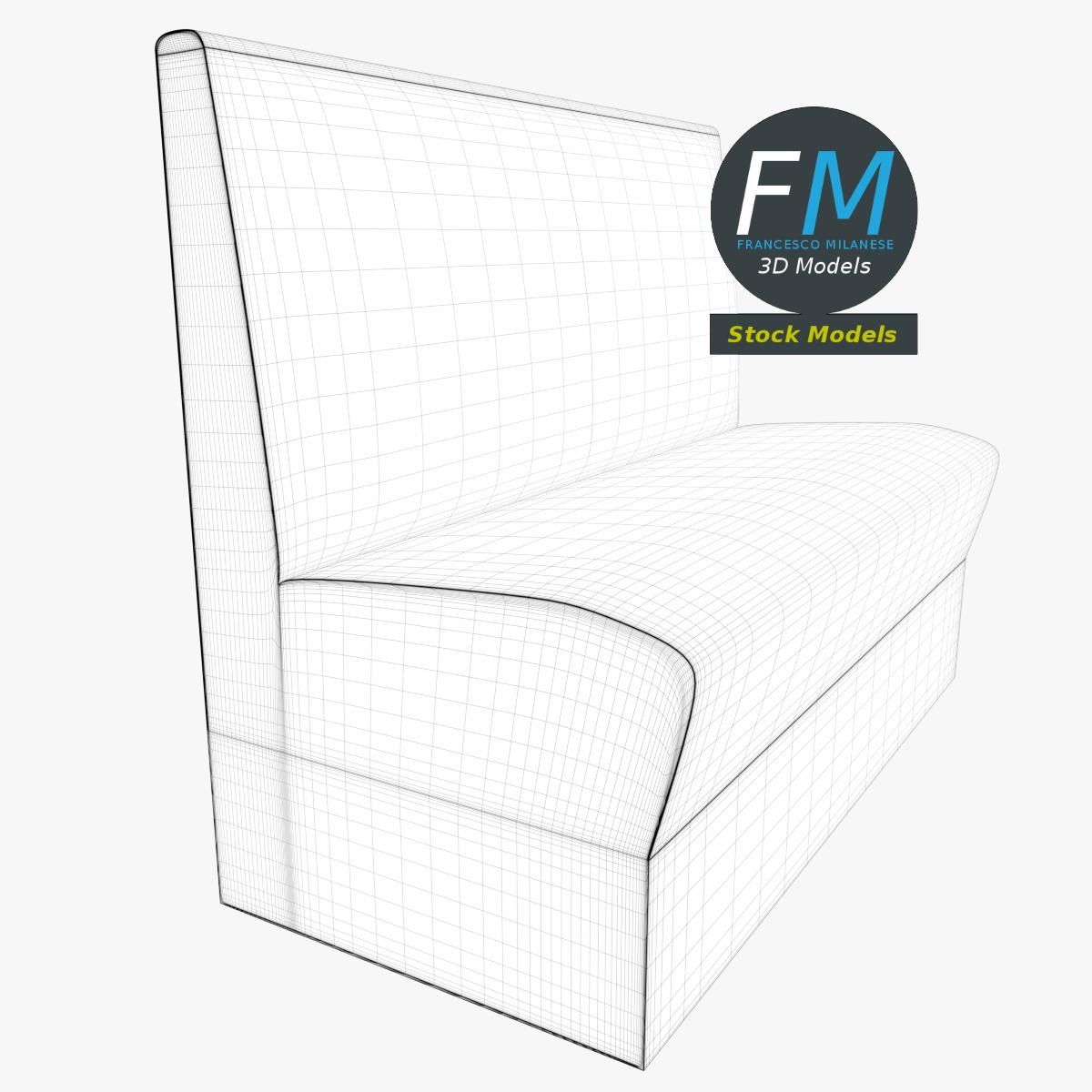 3D-Modell - Diner-Sitzbank - 07