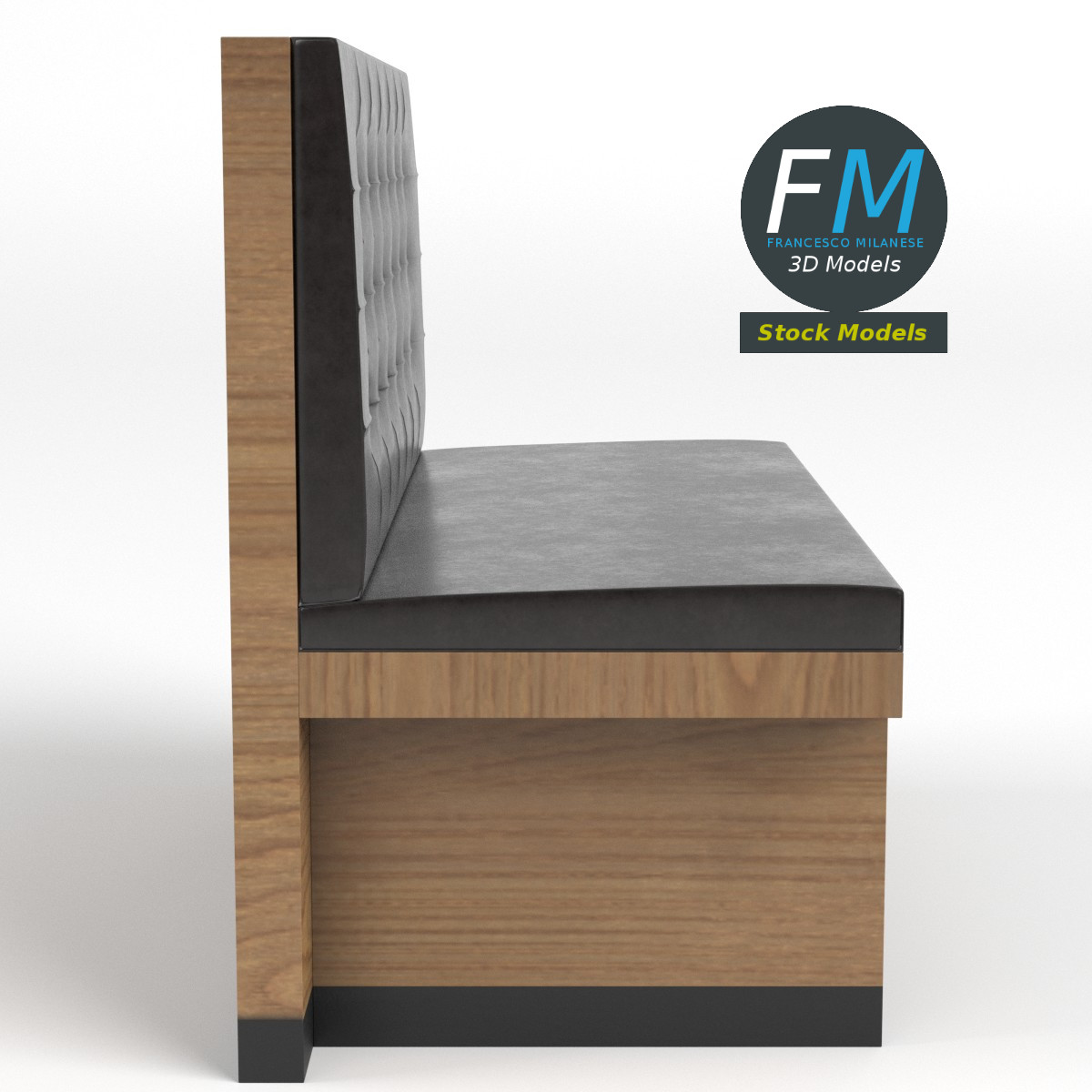 3D-Modell - Chesterfield-Diner-Sitzbank - 04