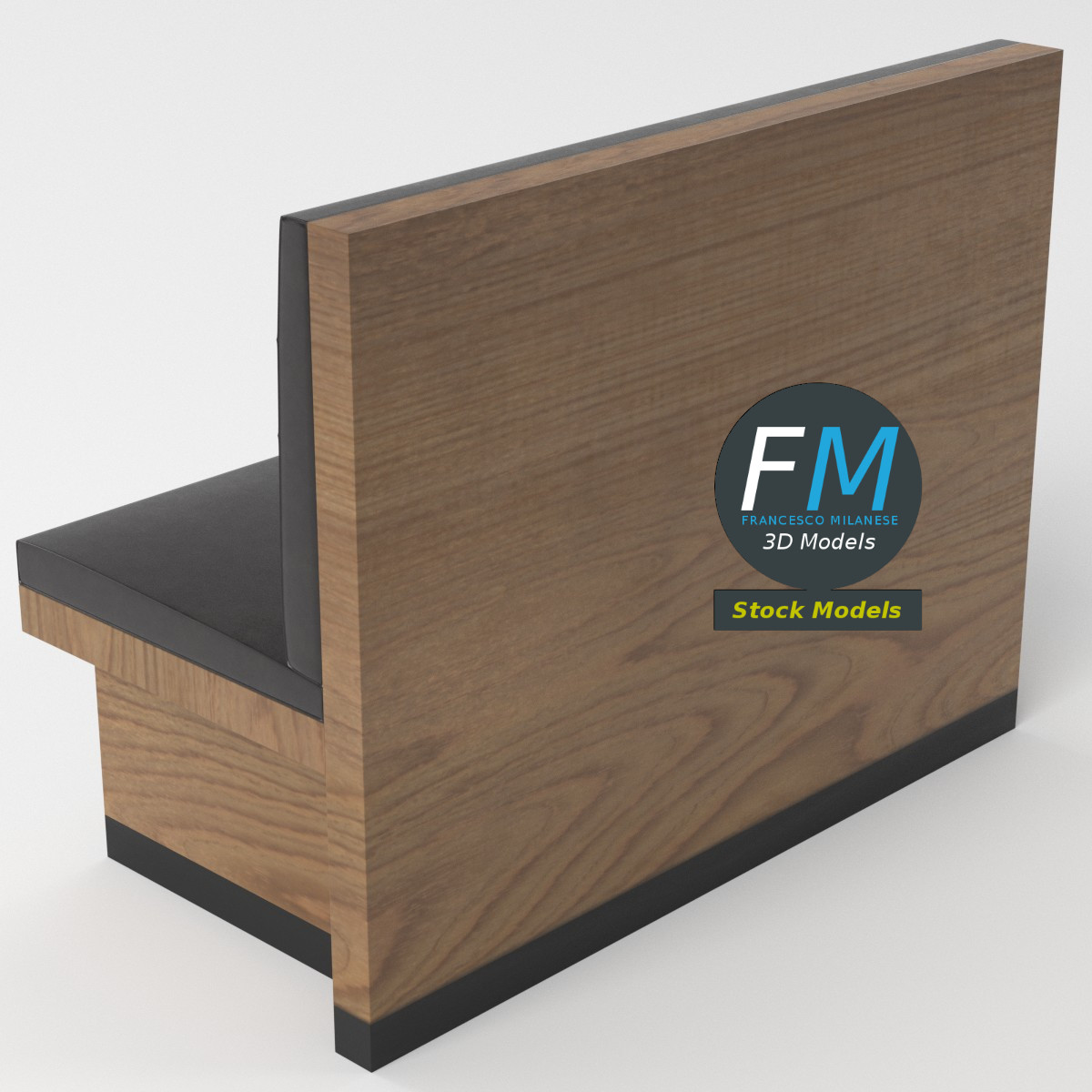 3D-Modell - Chesterfield-Diner-Sitzbank - 05