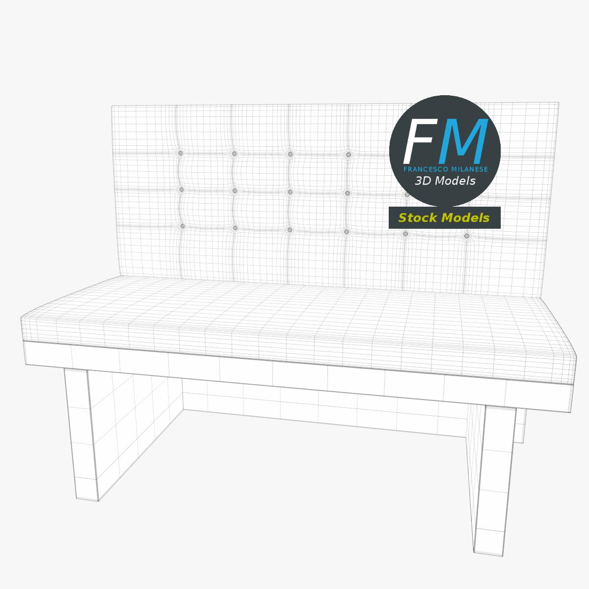 3D-Modell - Chesterfield-Diner-Sitzbank - 07