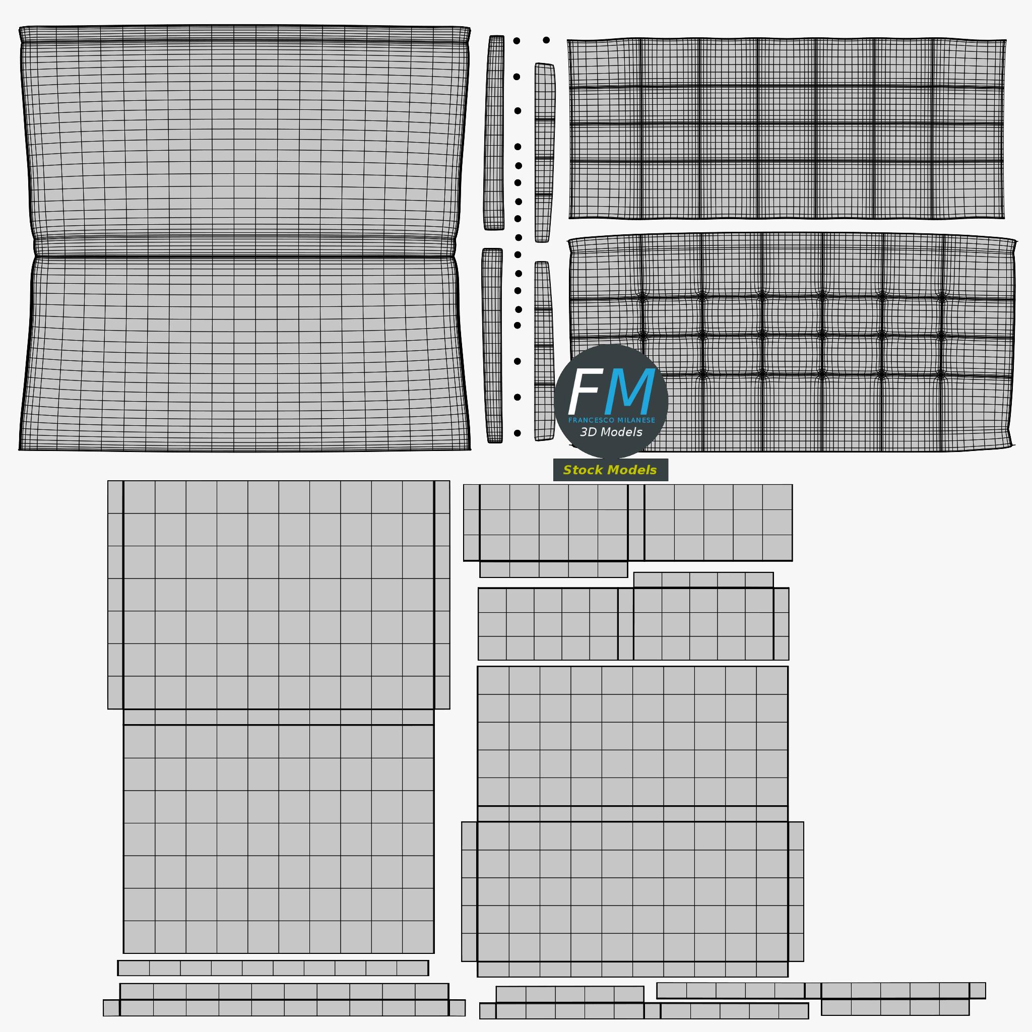 3D-Modell - Chesterfield-Diner-Sitzbank - 11 3D-Modell - Chesterfield-Diner-Sitzbank - 11