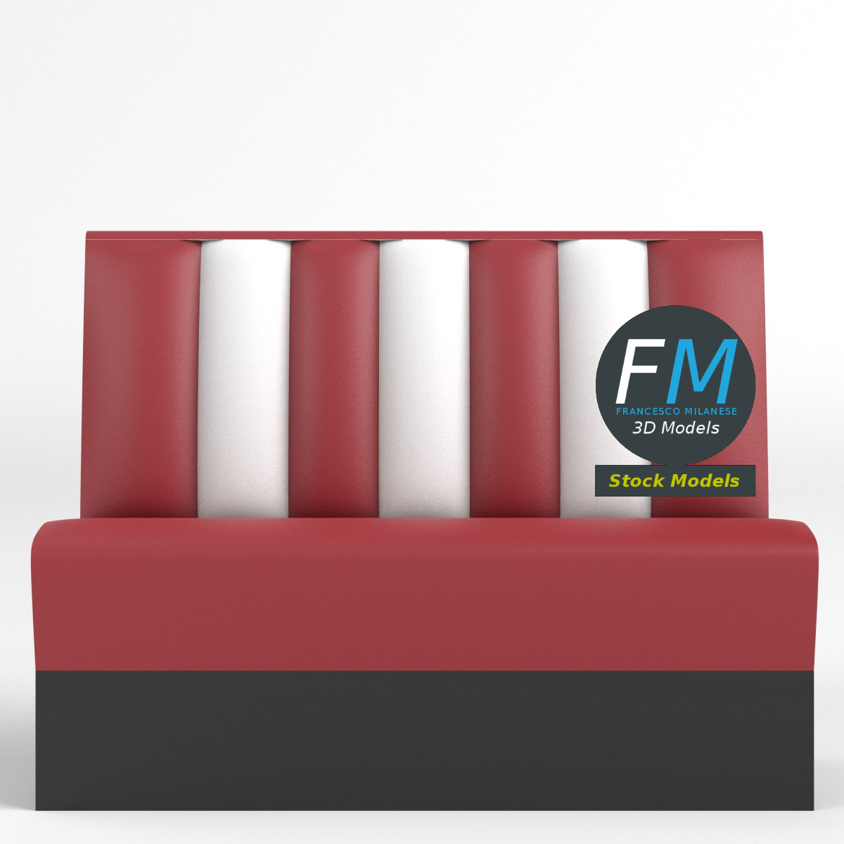 3D-Modell - Diner-Sitzbank - 03