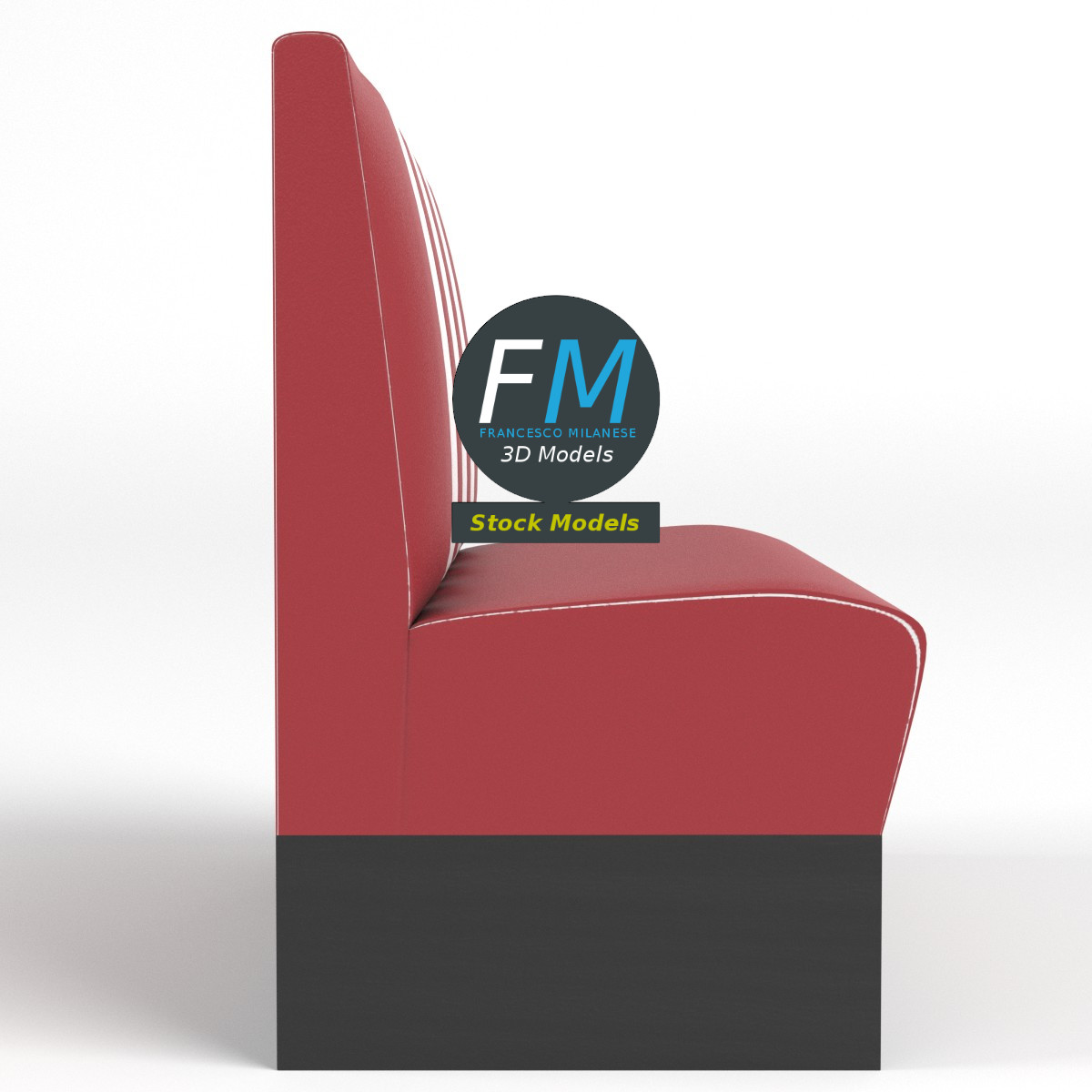 3D-Modell - Diner-Sitzbank - 04