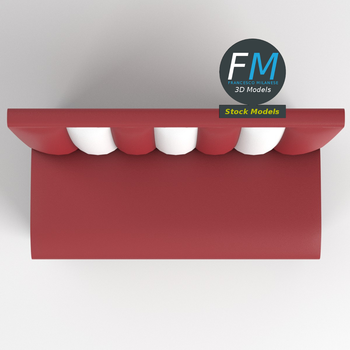 3D-Modell - Diner-Sitzbank - 06