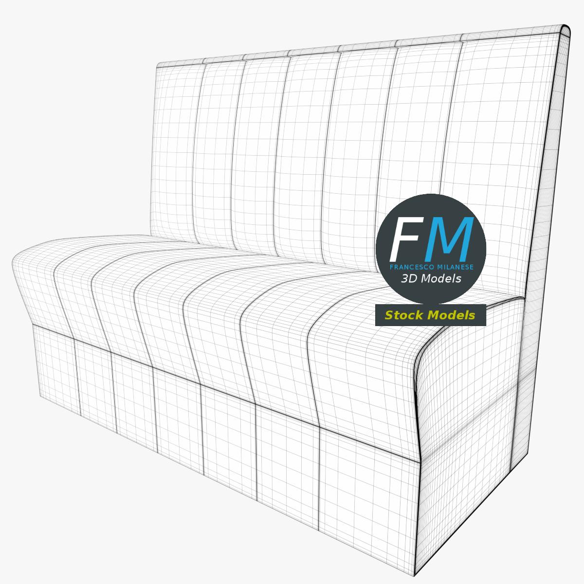 3D-Modell - Diner-Sitzbank - 07