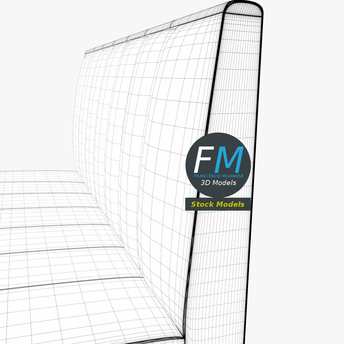 3D-Modell - Diner-Sitzbank - 08