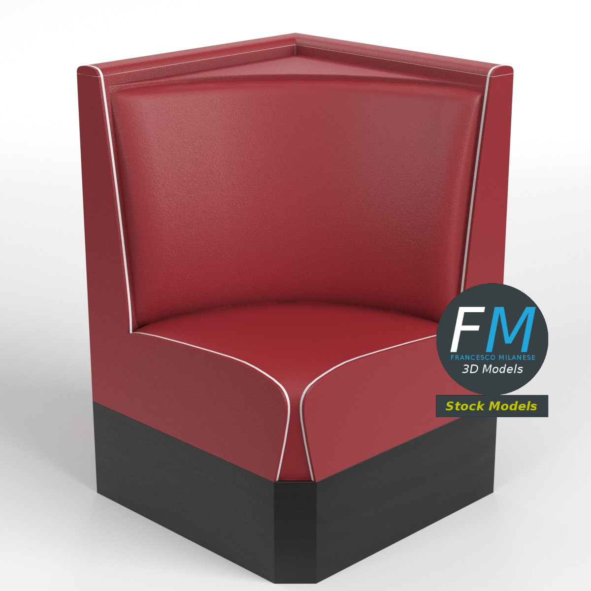3D-Modell - Diner-Ecksitzbank - 01