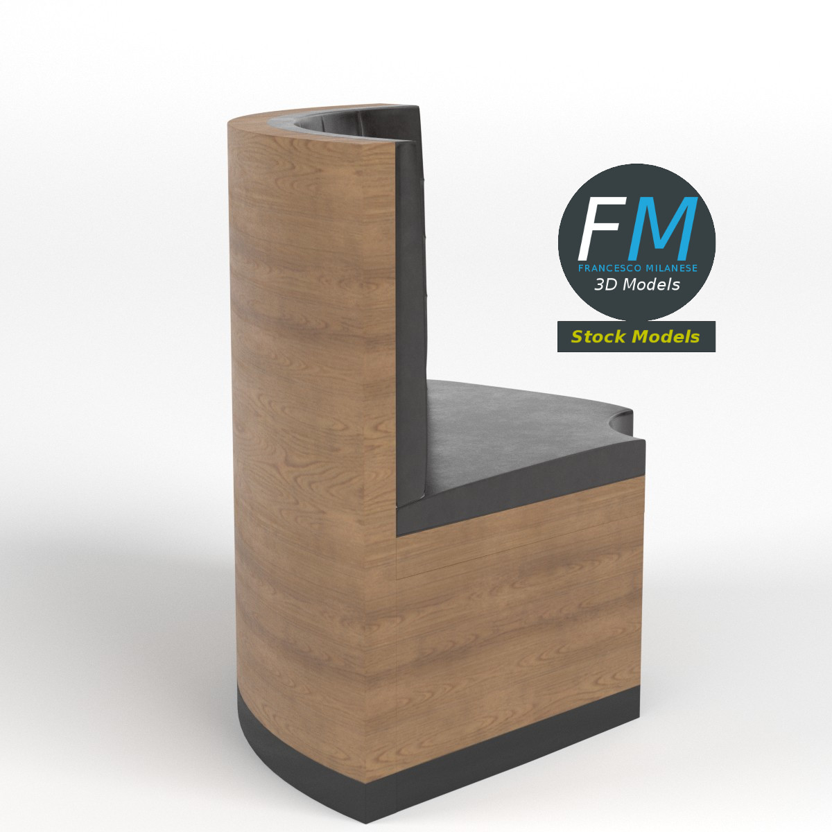 3D-Modell - Chesterfield-Diner-Ecksitzbank - 04