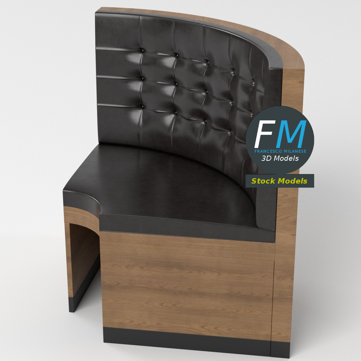 3D-Modell - Chesterfield-Diner-Ecksitzbank - 05