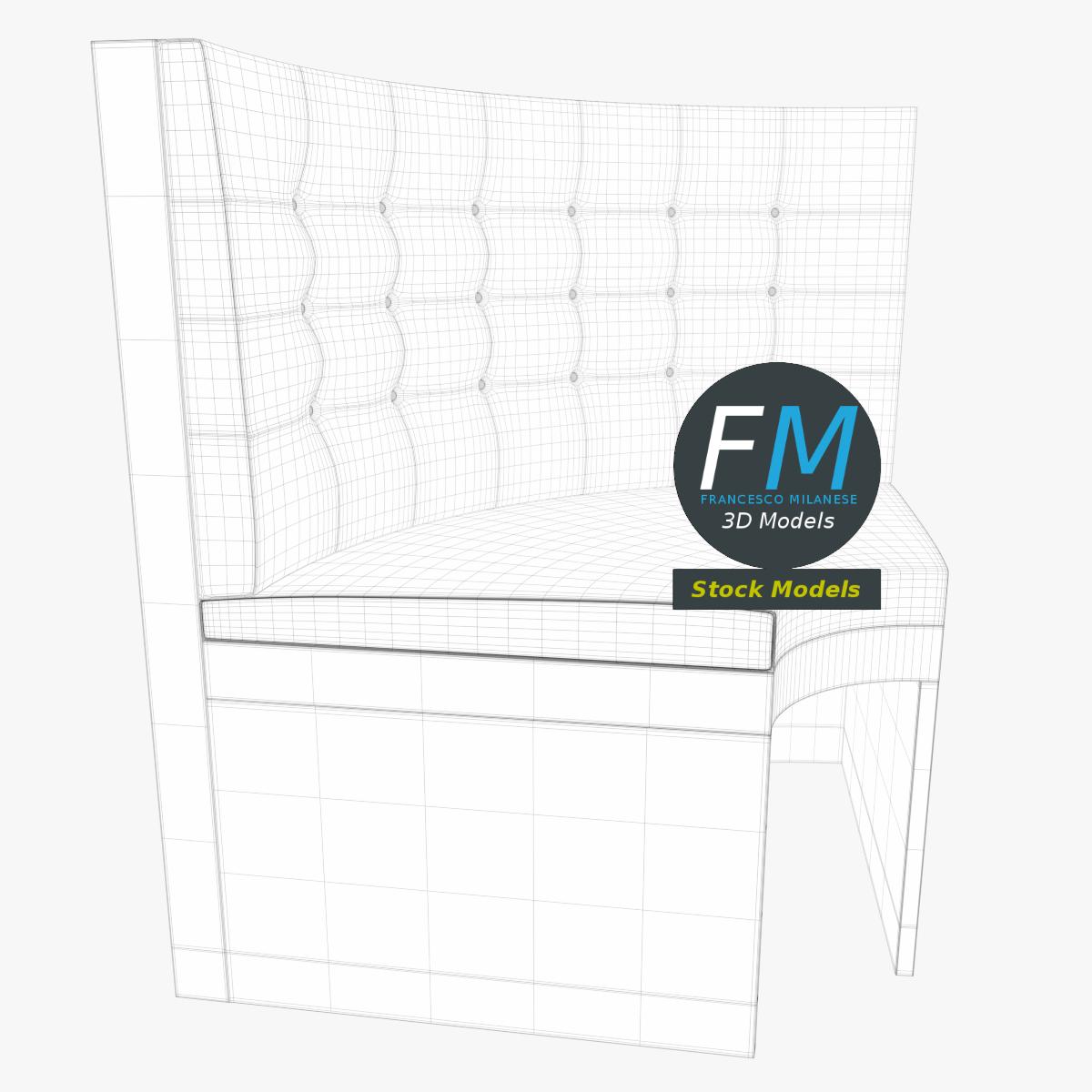 3D-Modell - Chesterfield-Diner-Ecksitzbank - 07