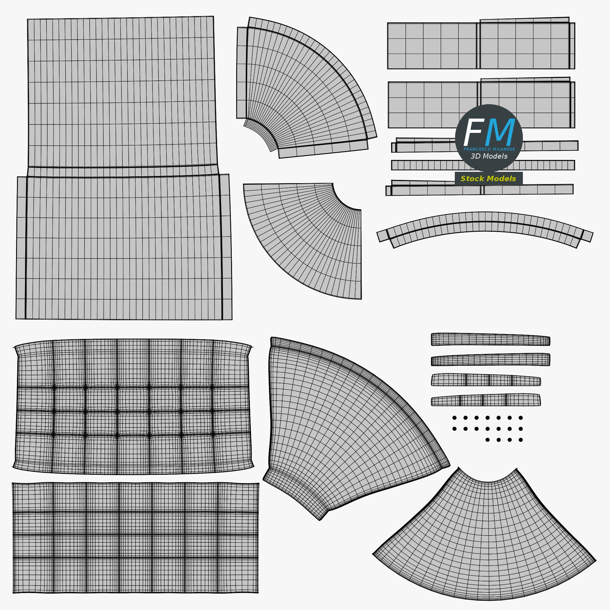 3D-Modell - Chesterfield-Diner-Ecksitzbank - 11 3D-Modell - Chesterfield-Diner-Ecksitzbank - 11