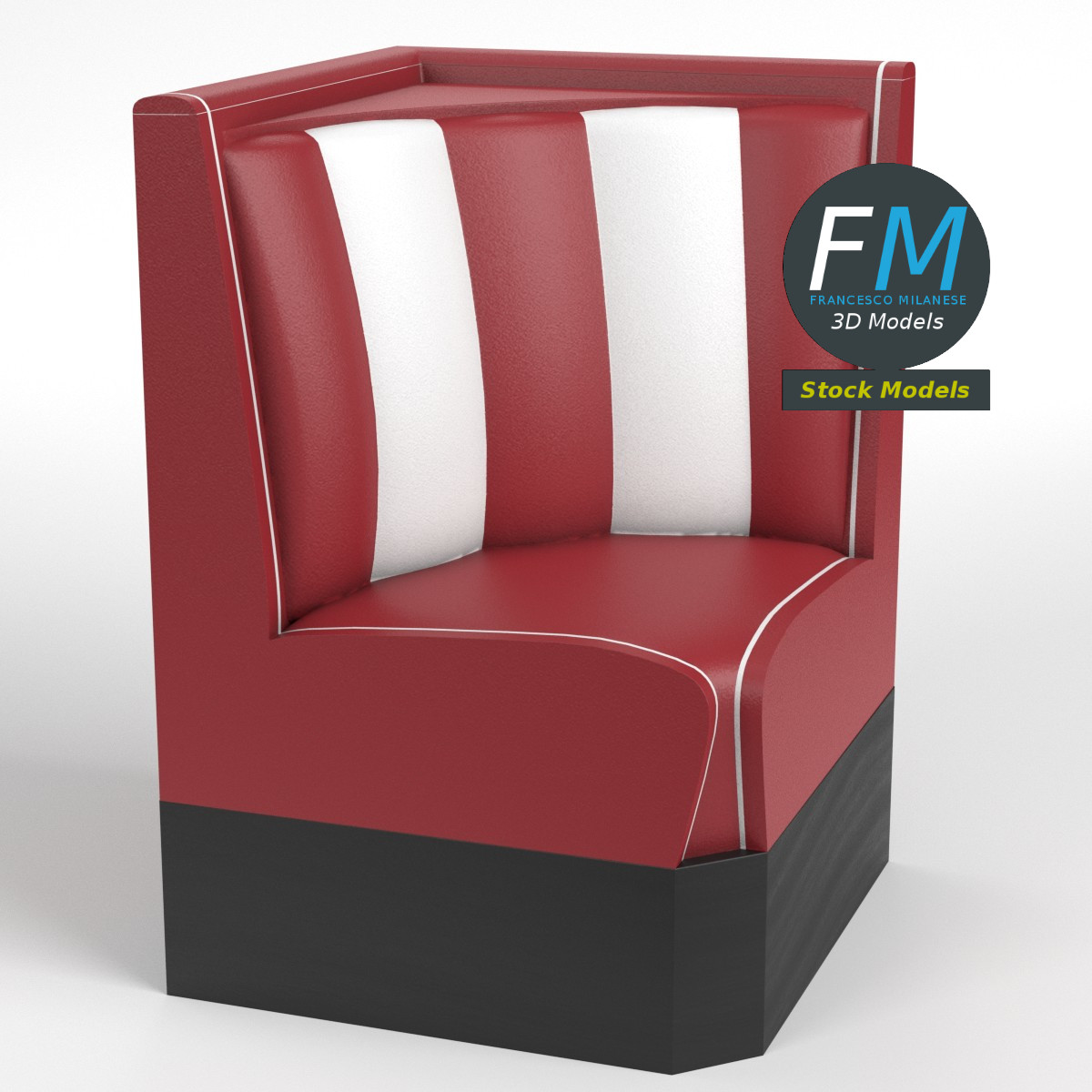 3D-Modell - Diner-Ecksitzbank - 01