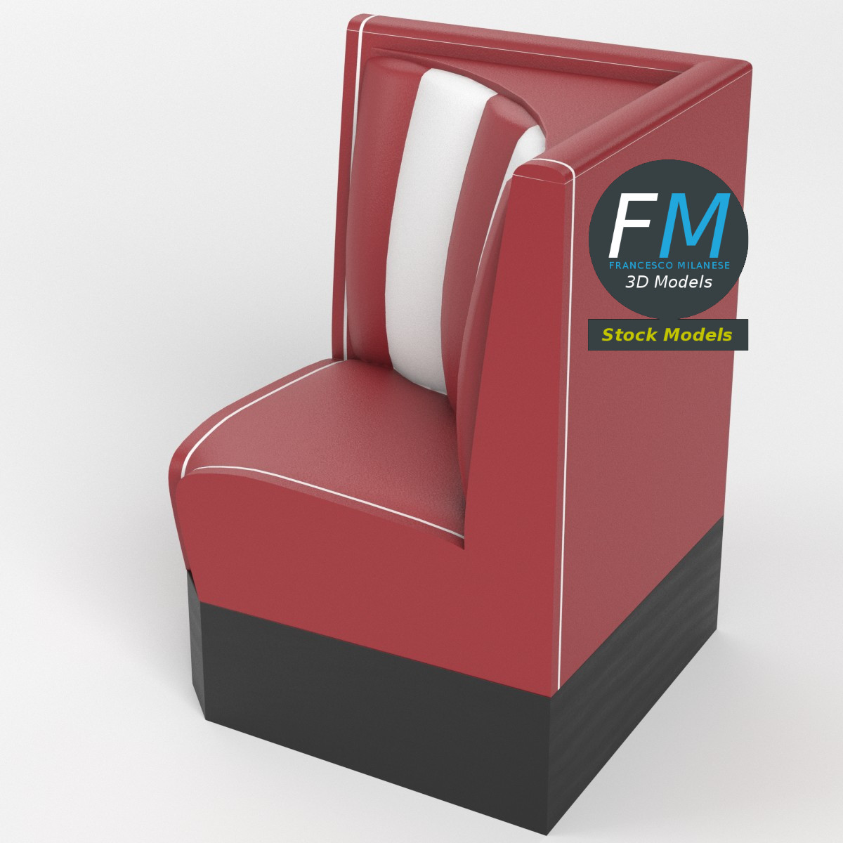 3D-Modell - Diner-Ecksitzbank - 02