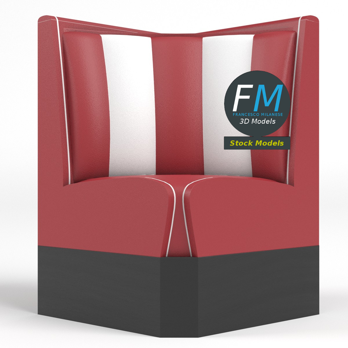 3D-Modell - Diner-Ecksitzbank - 04