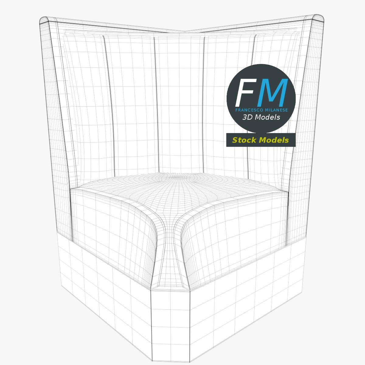 3D-Modell - Diner-Ecksitzbank - 07