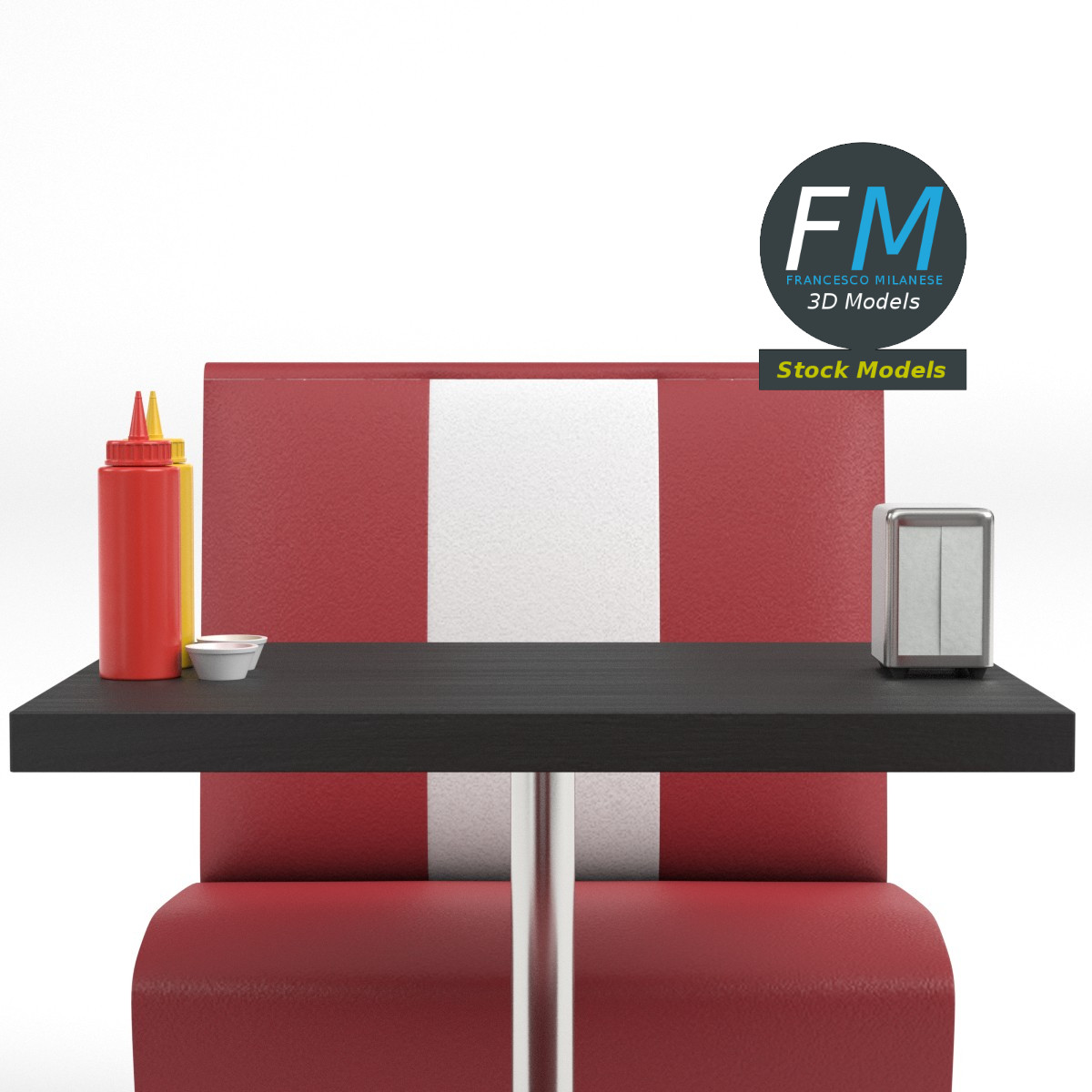 3D-Modell - Diner-Booth-Set - 04