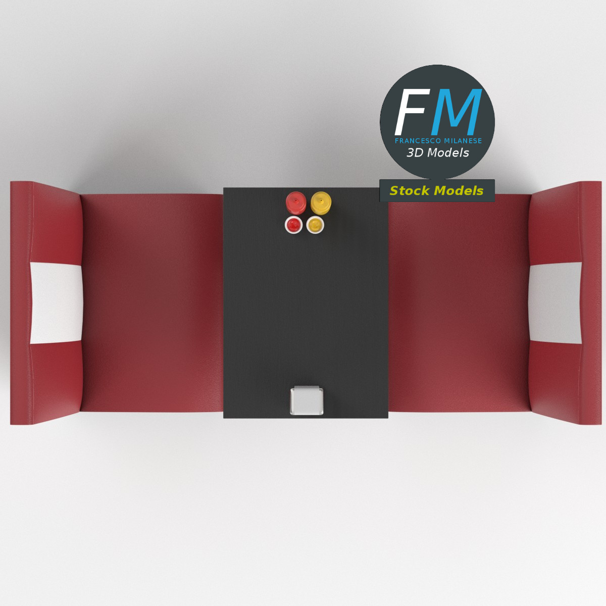 3D-Modell - Diner-Booth-Set - 06