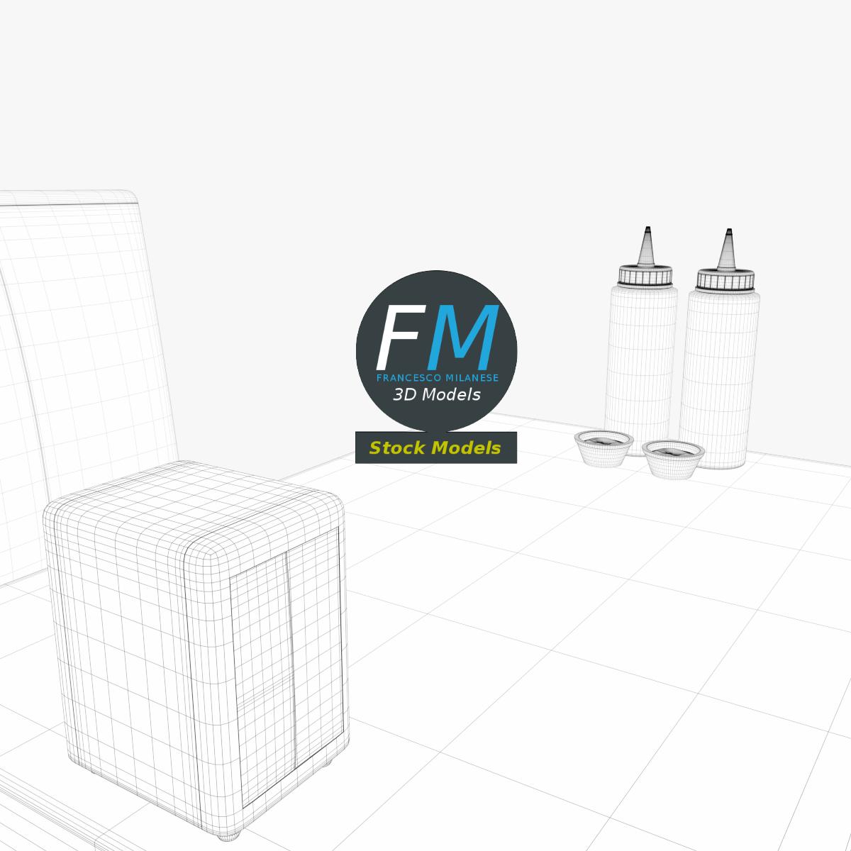 3D-Modell - Diner-Booth-Set - 08