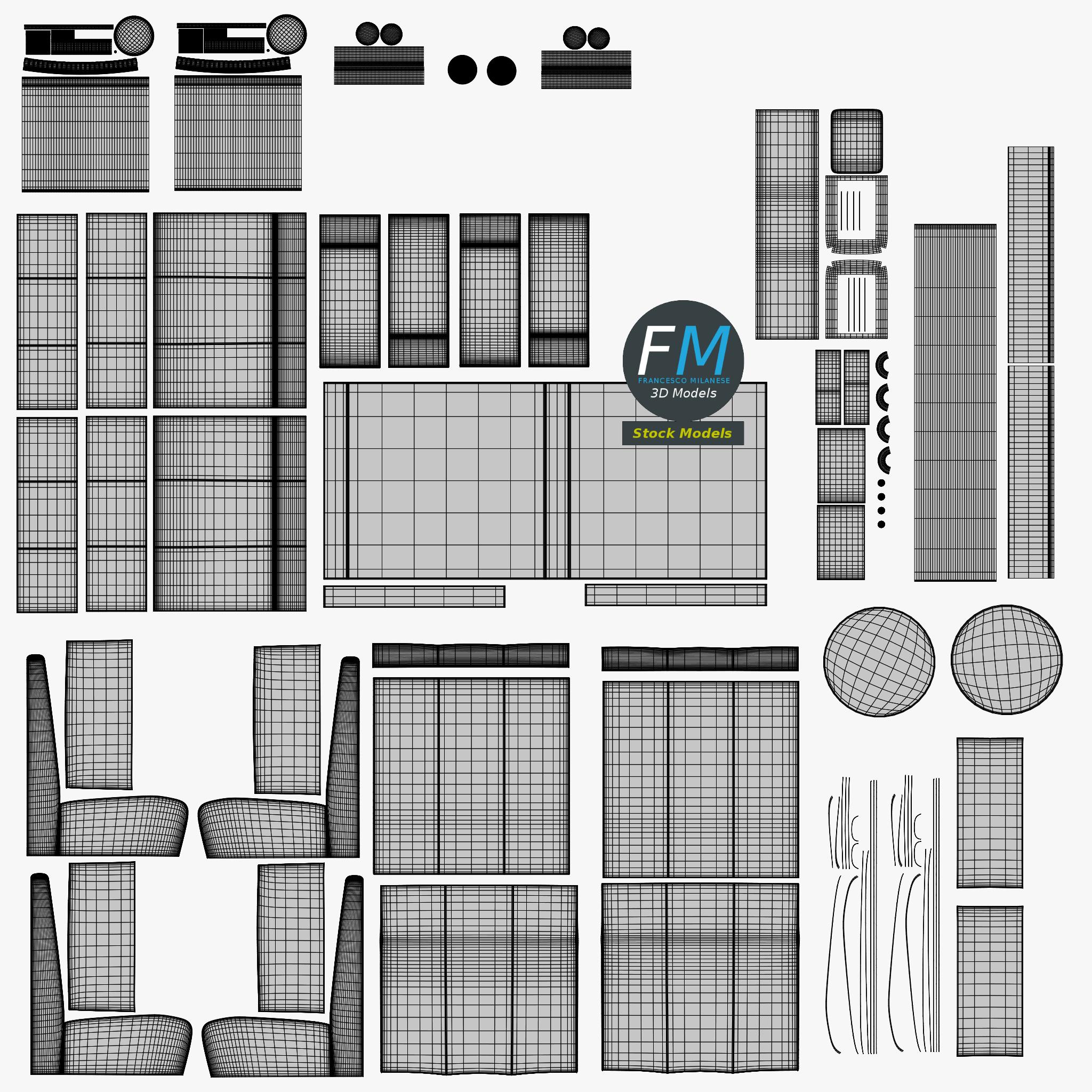 3D-Modell - Diner-Booth-Set - 11 3D-Modell - Diner-Booth-Set - 11