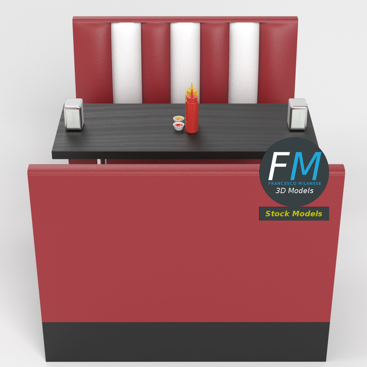 3D-Modell - Diner-Booth-Set - 02
