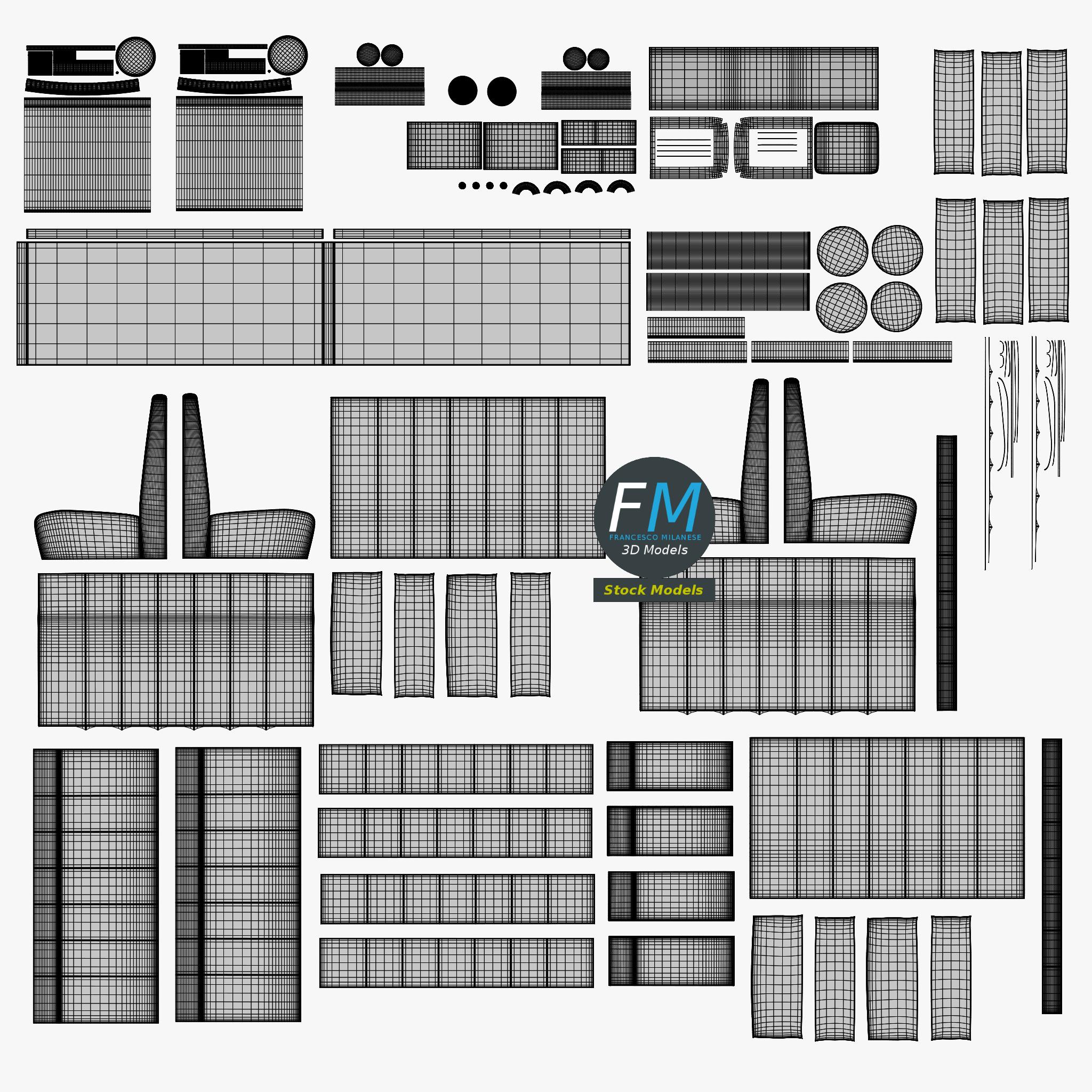 3D-Modell - Diner-Booth-Set - 11 3D-Modell - Diner-Booth-Set - 11