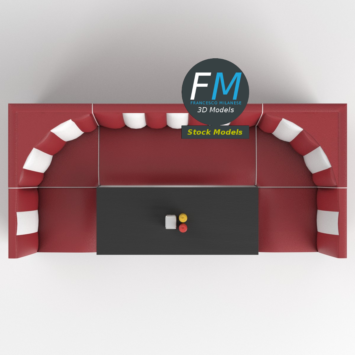 3D-Modell - Diner-Sitzgruppen-Set - 06