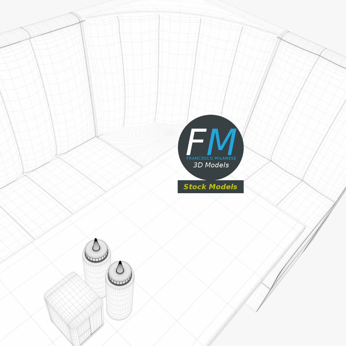 3D-Modell - Diner-Sitzgruppen-Set - 08