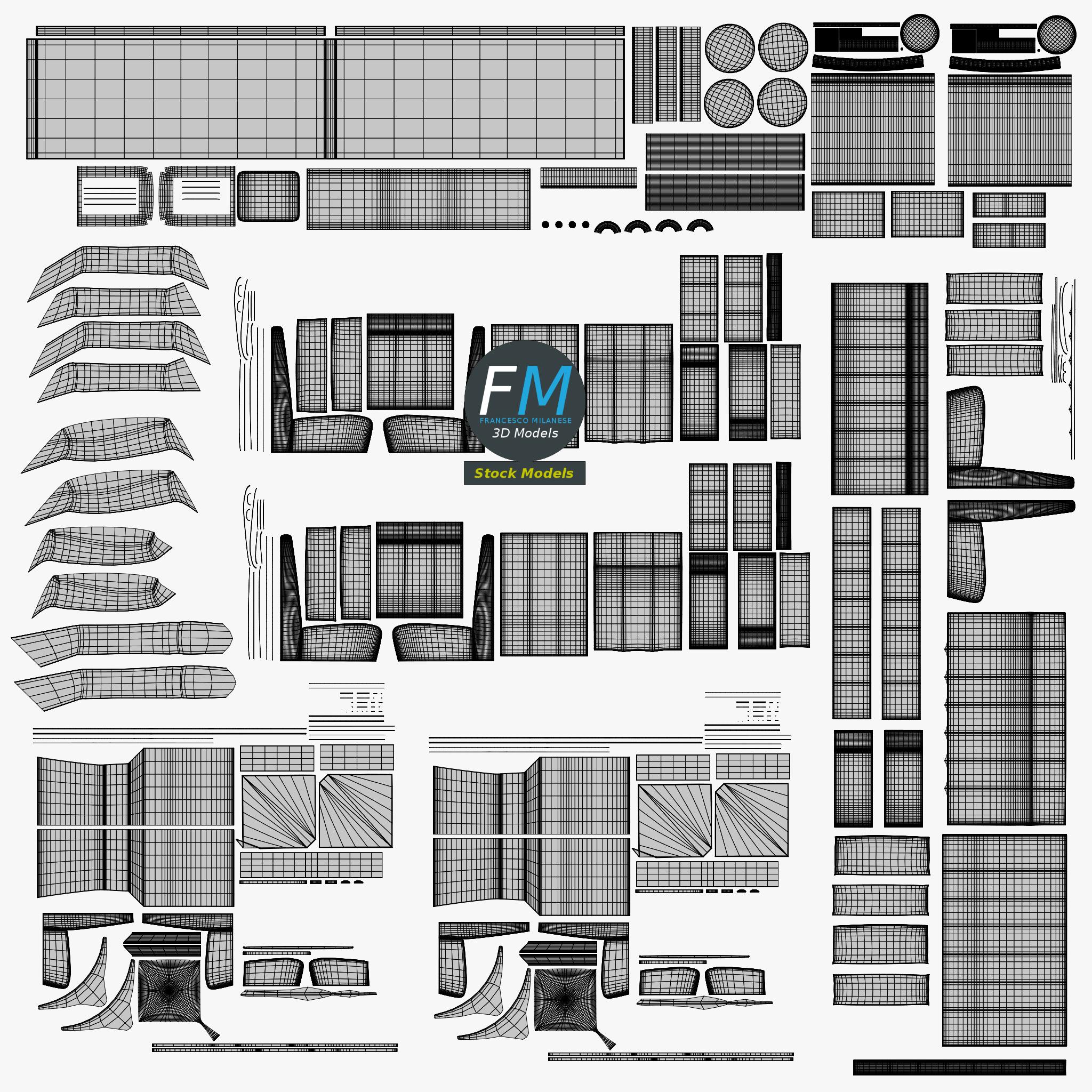 3D-Modell - Diner-Sitzgruppen-Set - 11 3D-Modell - Diner-Sitzgruppen-Set - 11