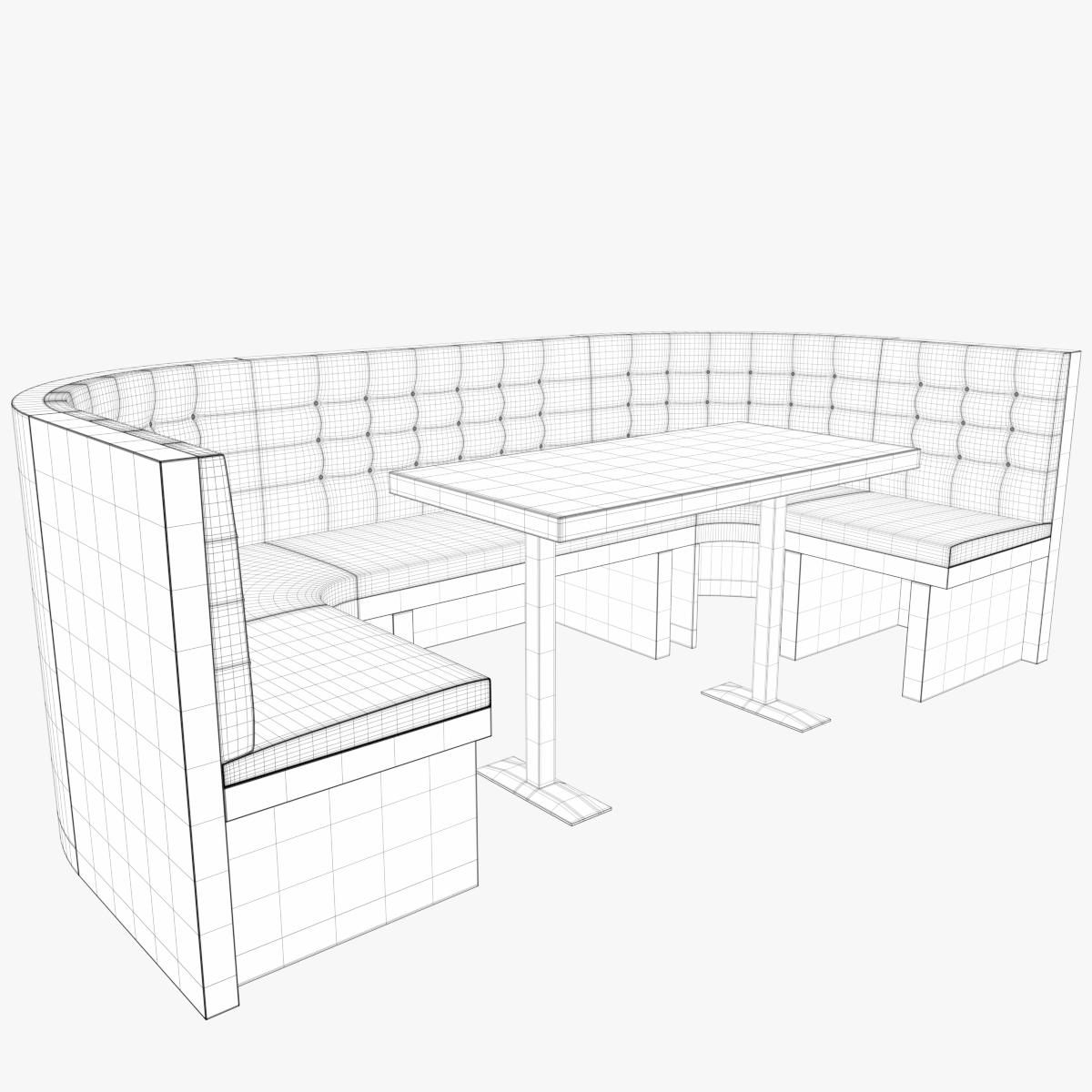 3D-Modell - Chesterfield-Diner-Booth-Set - 07