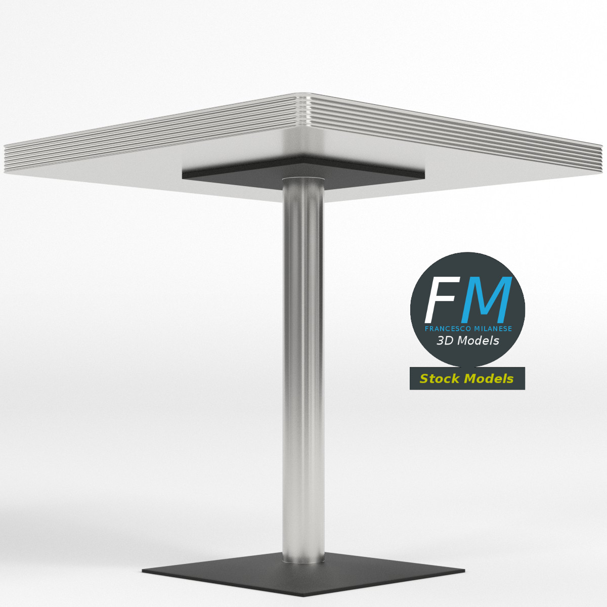 3D-Modell - Quadratischer Diner-Tisch - 03