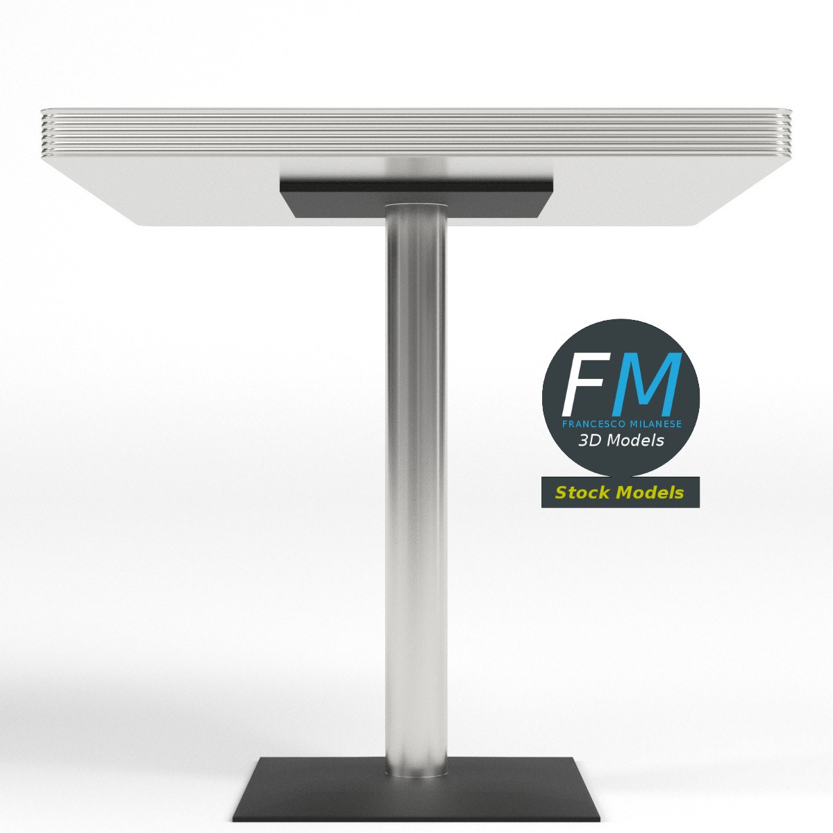 3D-Modell - Quadratischer Diner-Tisch - 04