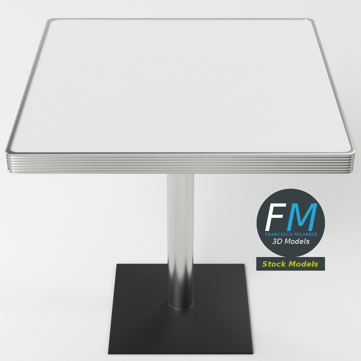 3D-Modell - Quadratischer Diner-Tisch - 05