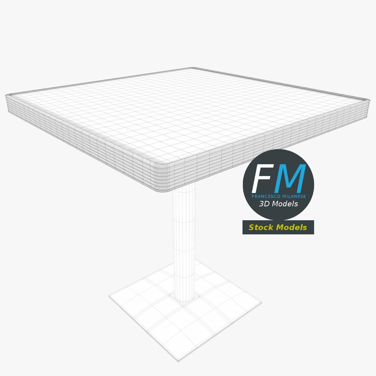 3D-Modell - Quadratischer Diner-Tisch - 07