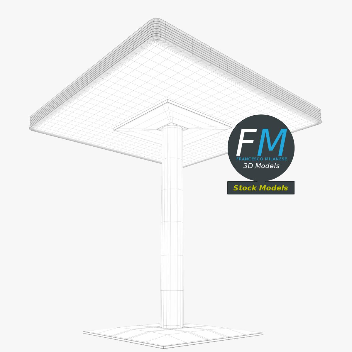 3D-Modell - Quadratischer Diner-Tisch - 08