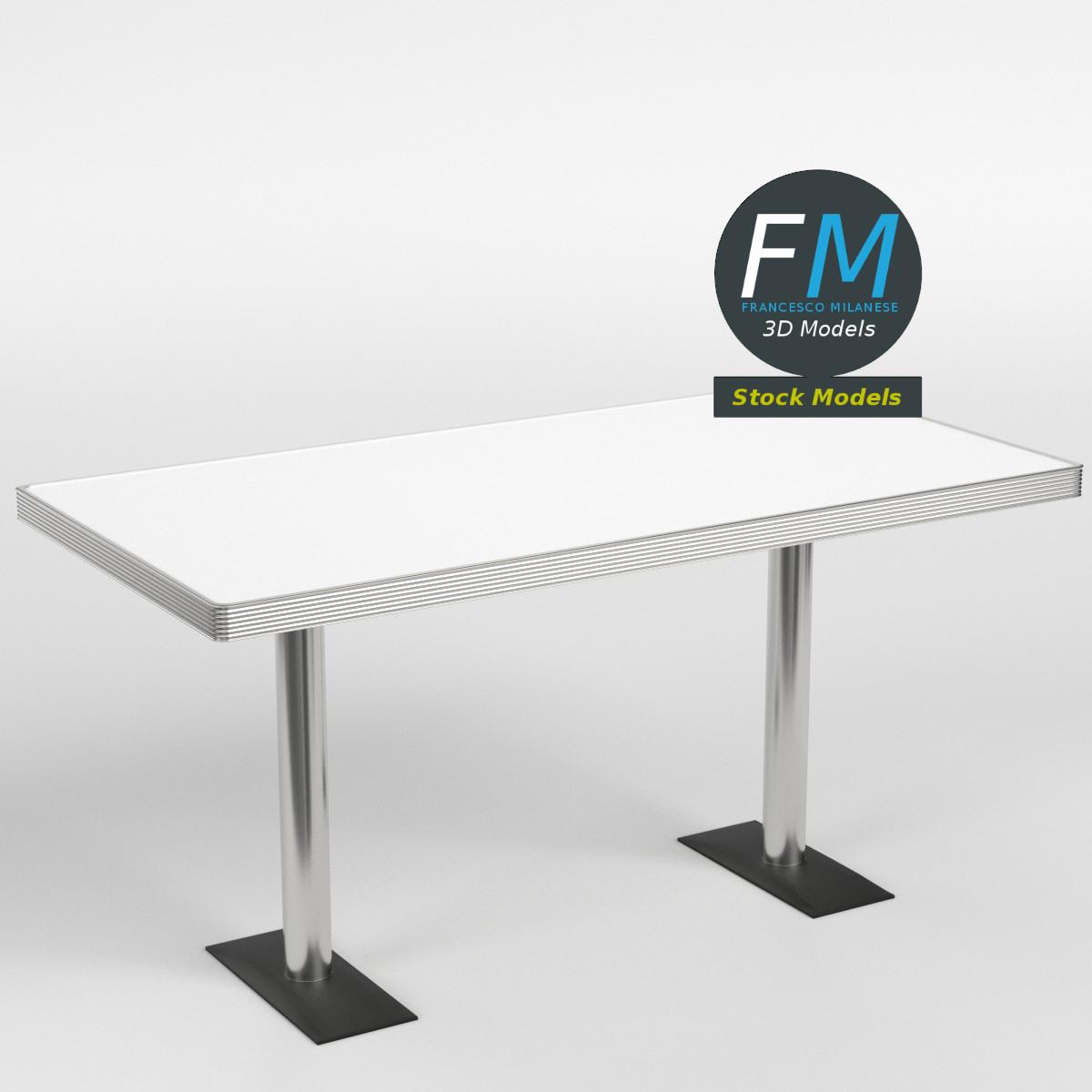 3D-Modell - Diner-Sitztisch - 01