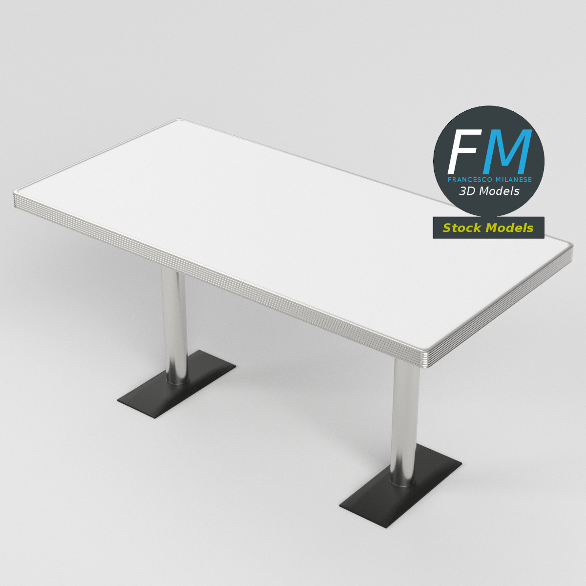 3D-Modell - Diner-Sitztisch - 02