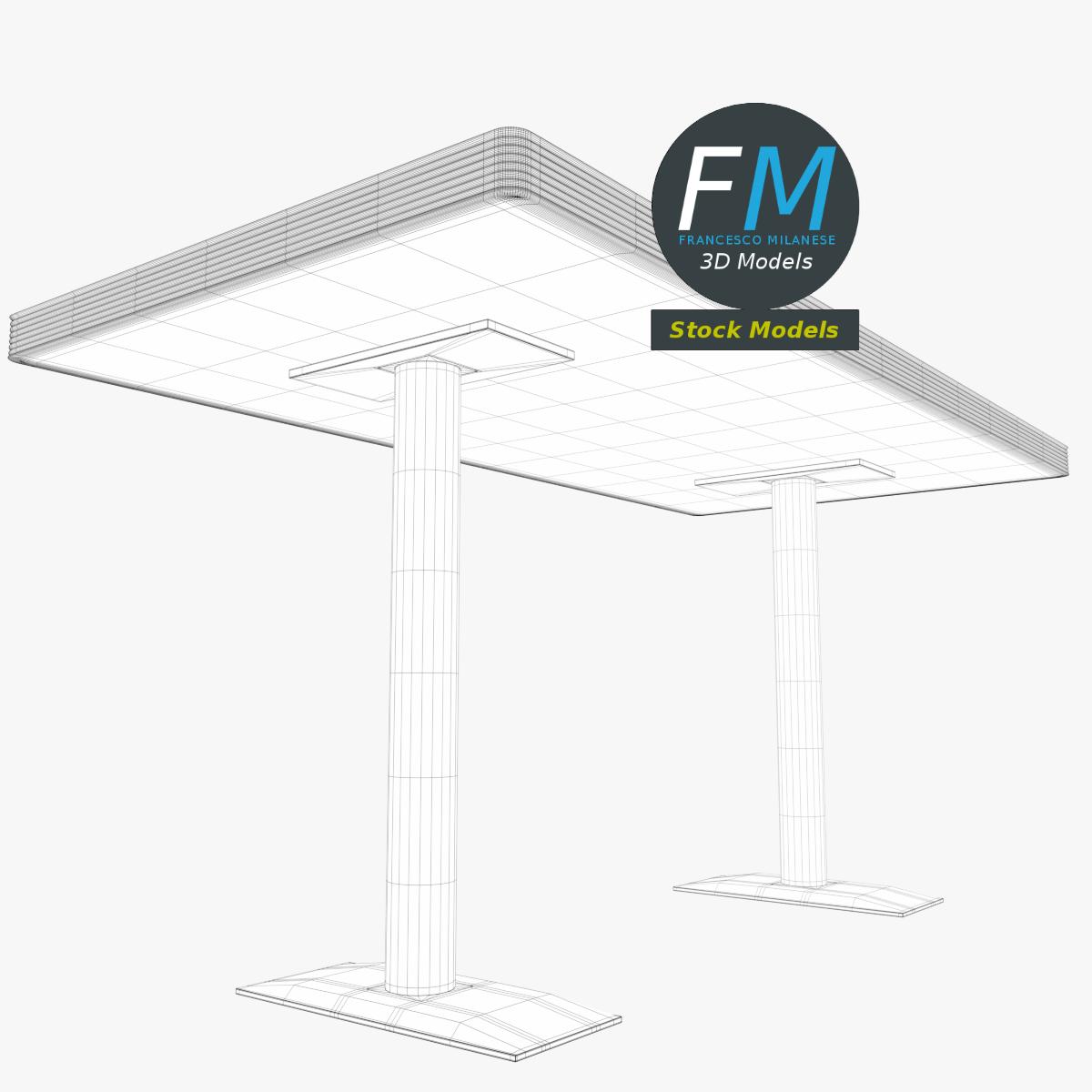 3D-Modell - Diner-Sitztisch - 08