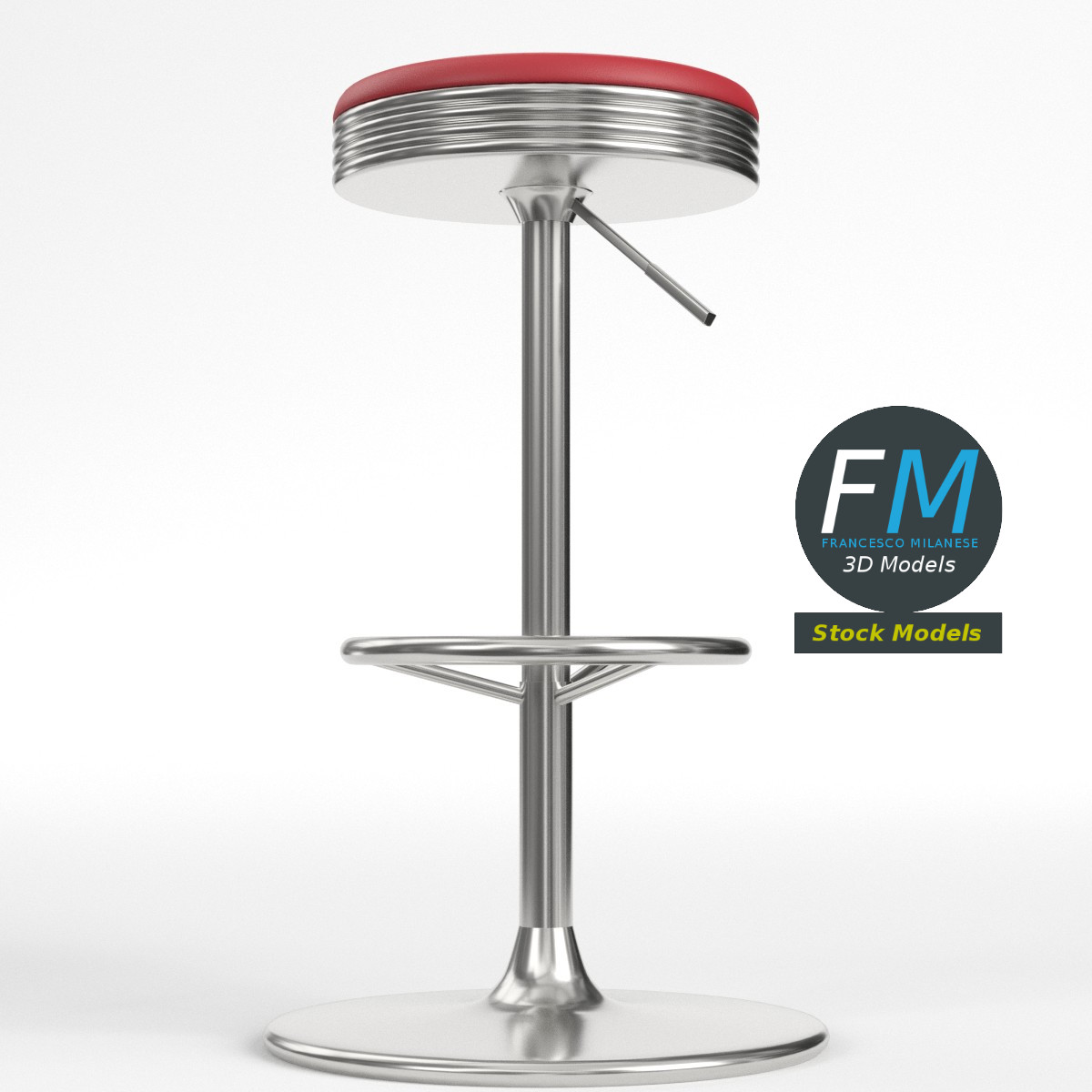 3D-Modell - Diner-Hocker - 01