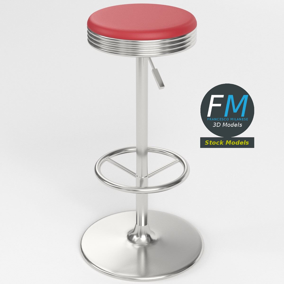 3D-Modell - Diner-Hocker - 02