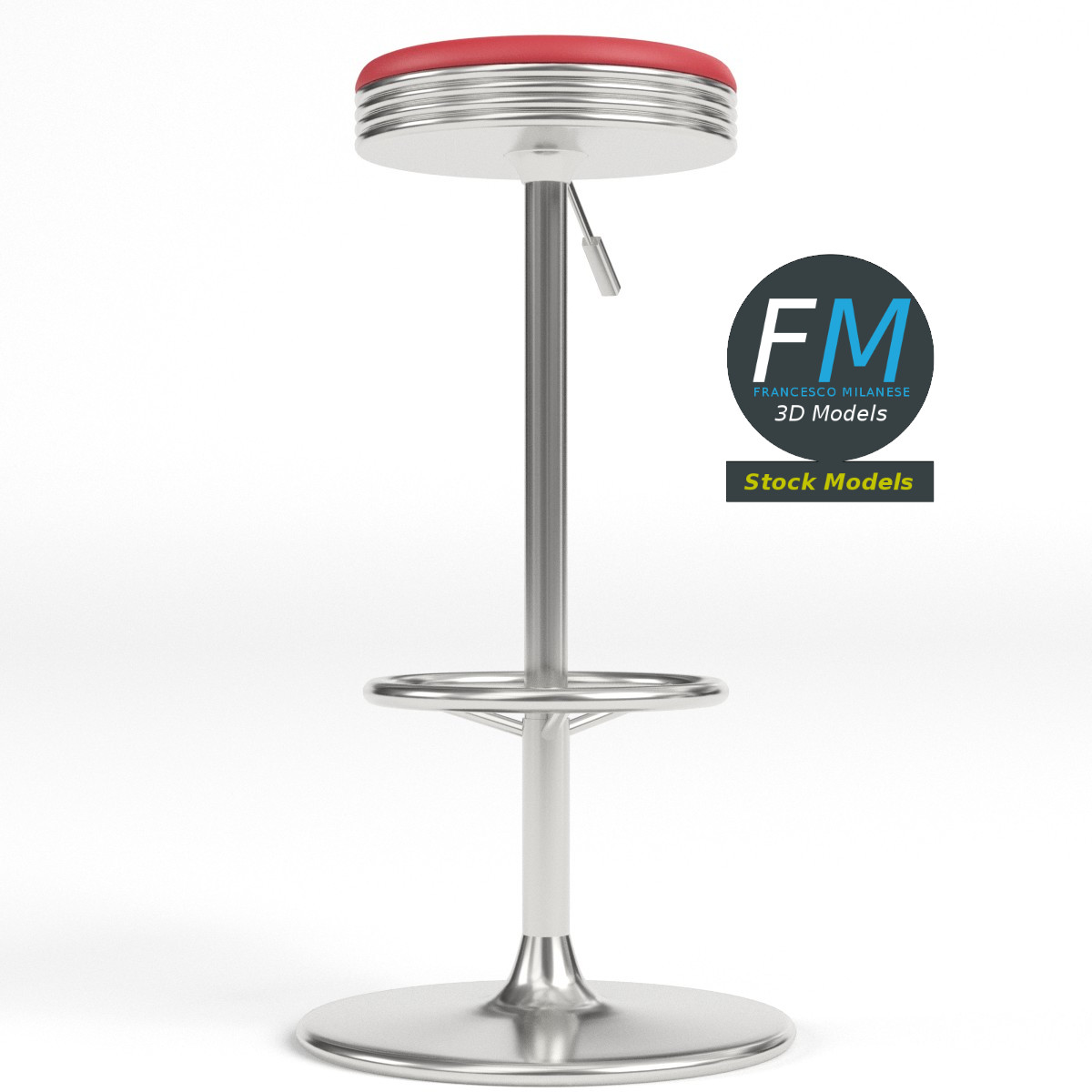 3D-Modell - Diner-Hocker - 04