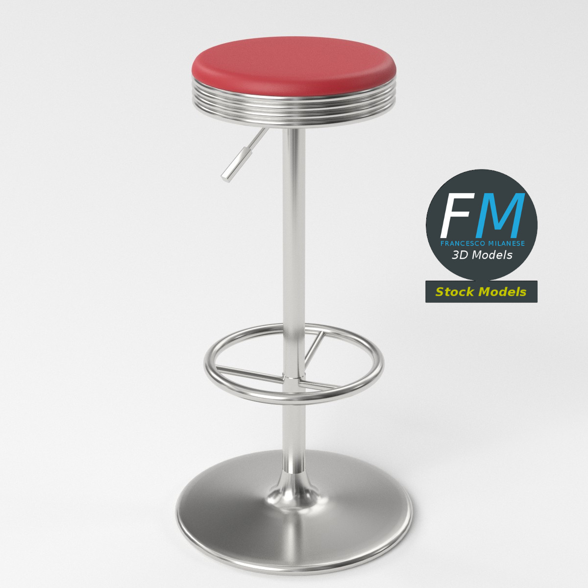 3D-Modell - Diner-Hocker - 05
