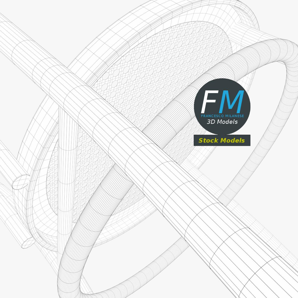 3D-Modell - Esszimmerstuhl mit Geflechtsitz - 08