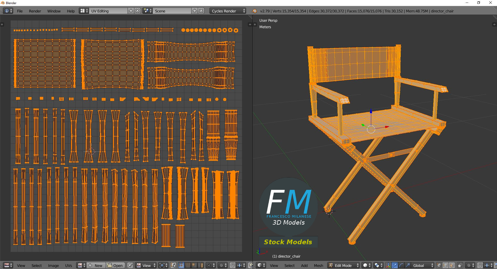 3D-Modell - Regiestuhl - 10