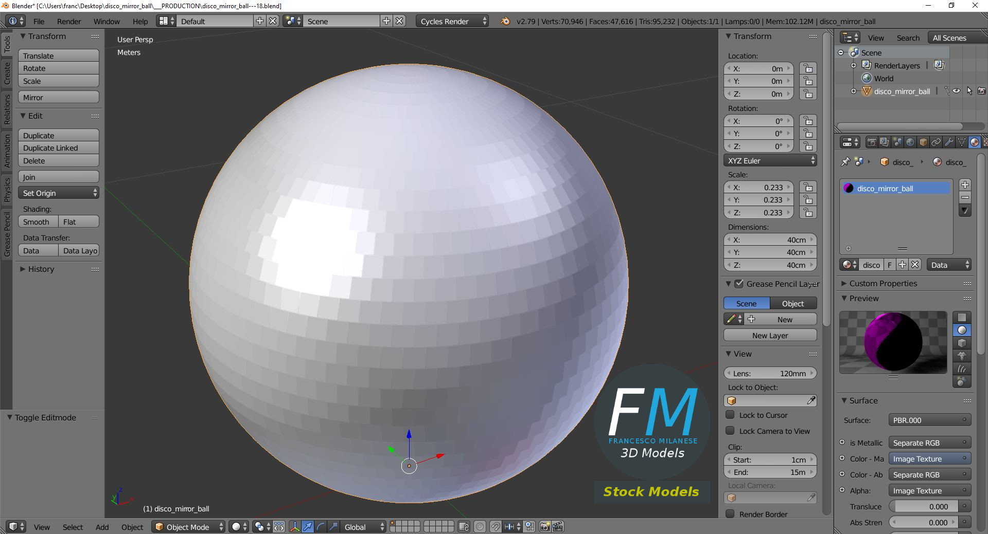 3D-Modell - Discokugel - 09