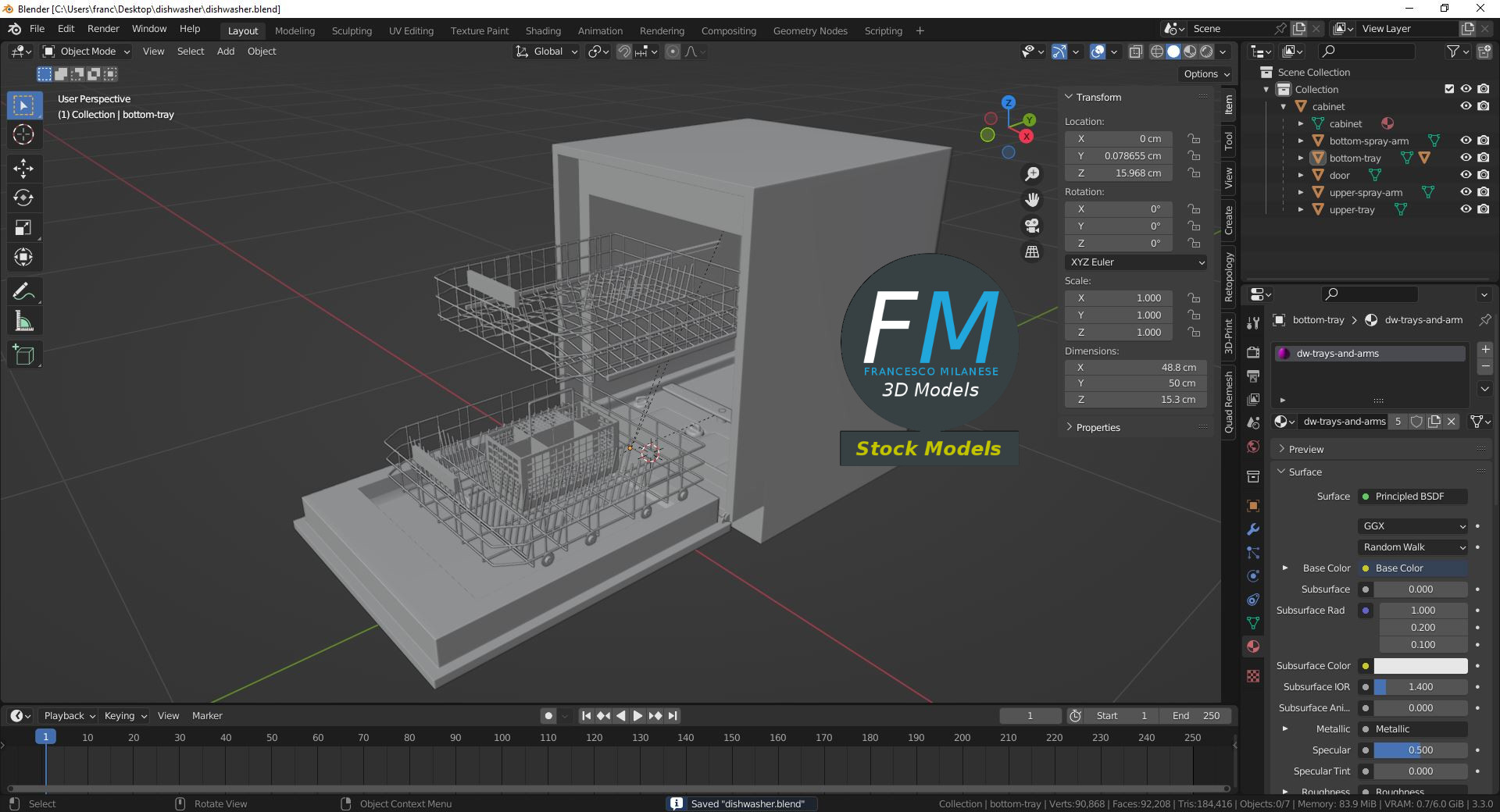 3D-Modell - Geschirrspüler - 09