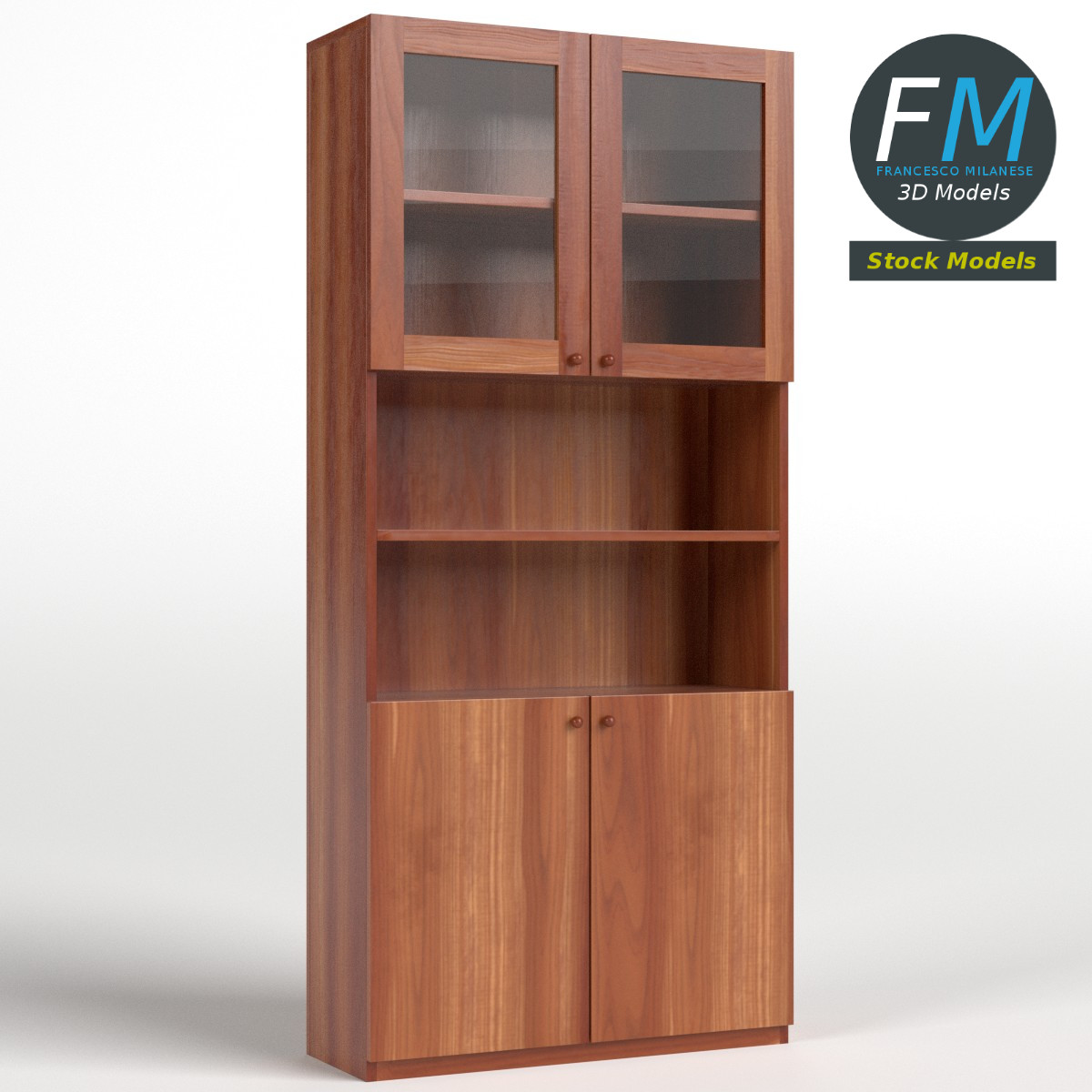 3D-Modell - Vitrinenschrank - 01