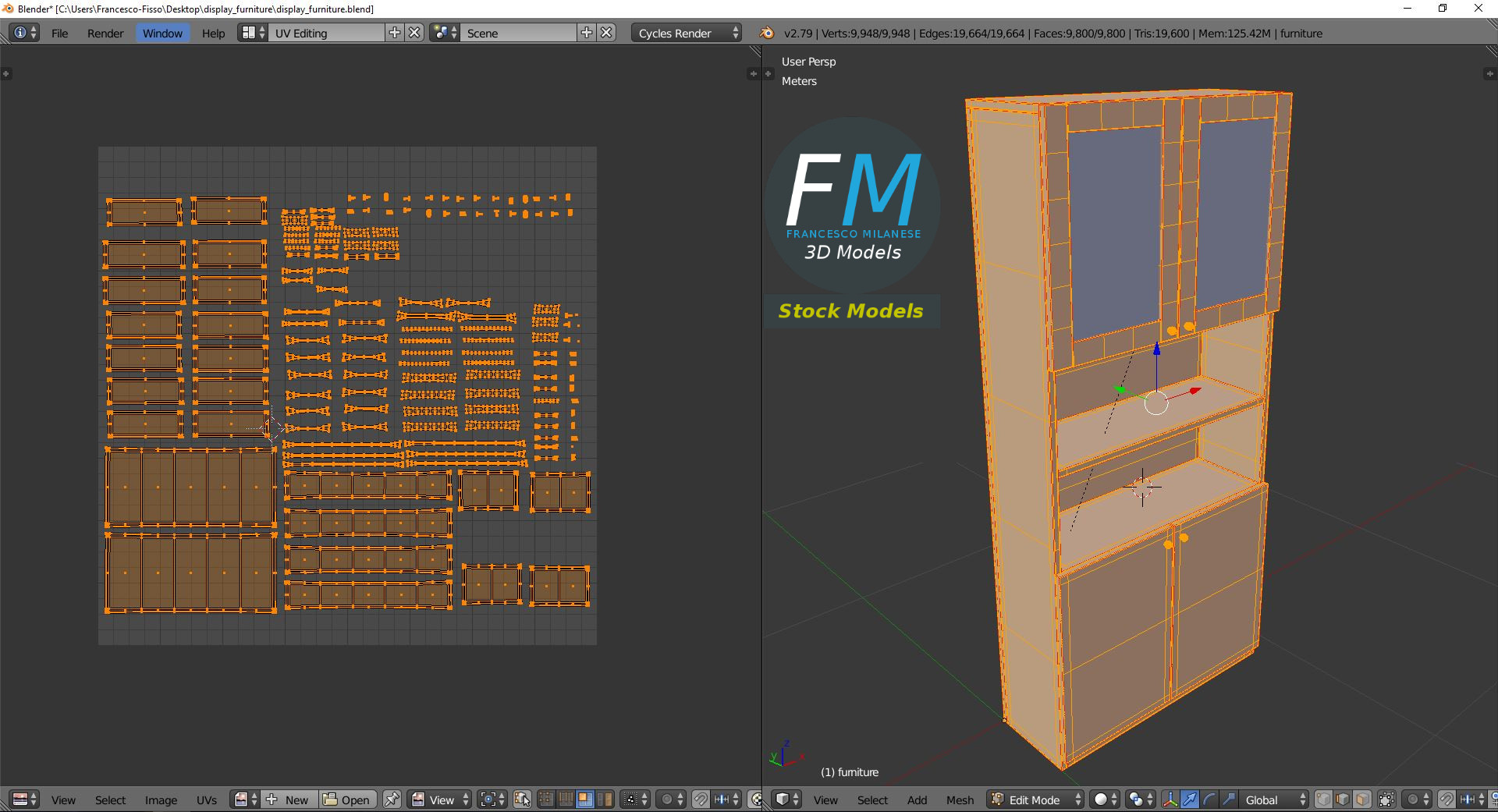 3D-Modell - Vitrinenschrank - 10