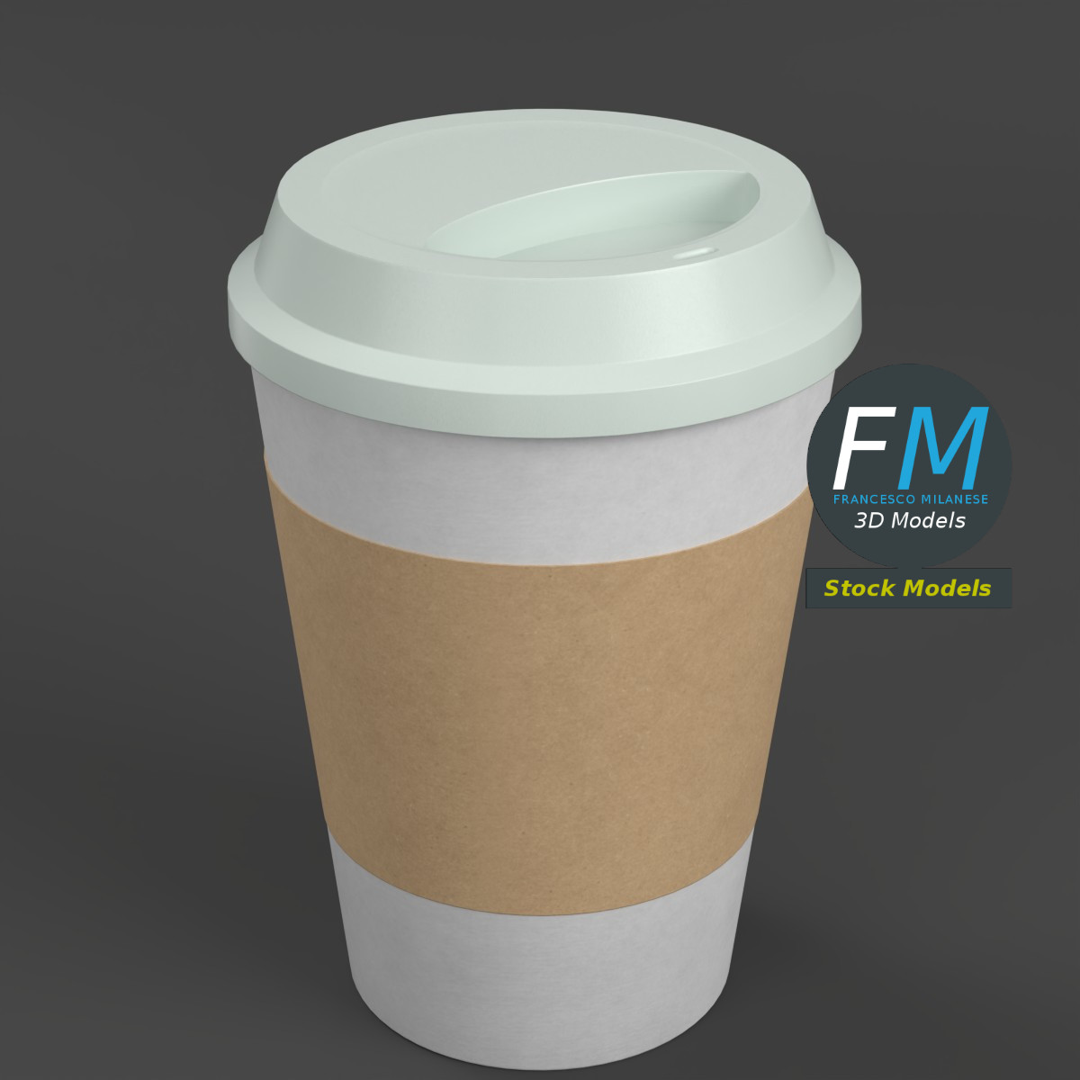 3D-Modell - Einweg-Kaffeebecher mit Manschette - 01