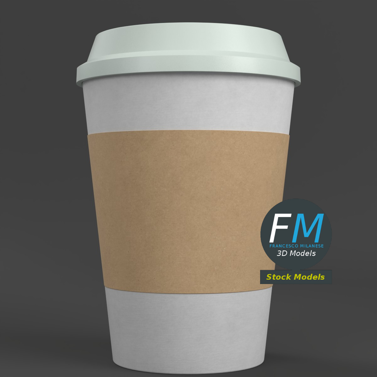 3D-Modell - Einweg-Kaffeebecher mit Manschette - 03