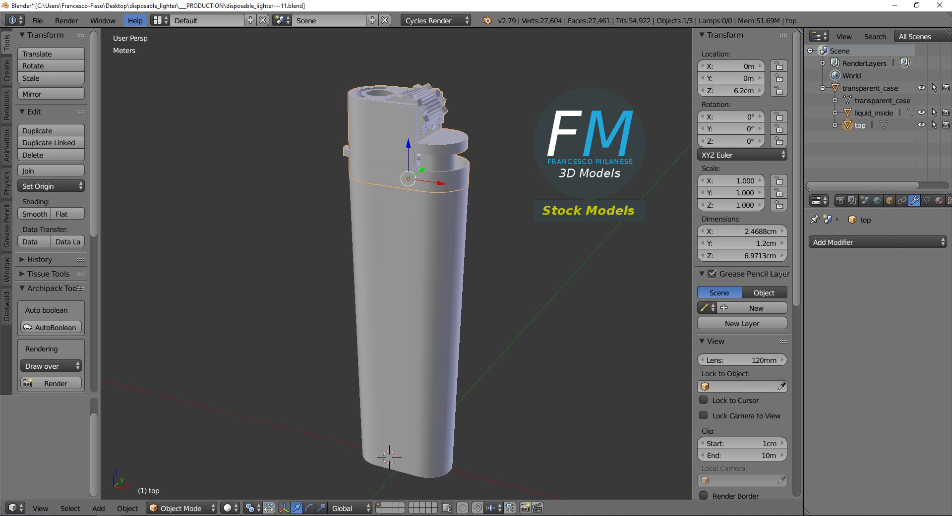 3D-Modell - Einwegfeuerzeug - 09